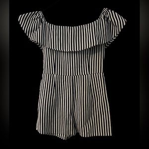 Navy Stripes Romper